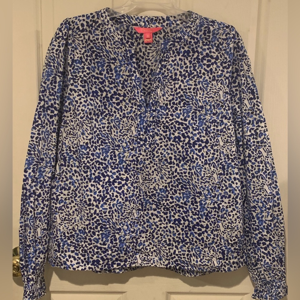 Lilly Pulitzer Coulter Long Sleeve Cotton Size Medium Resort White Twisted Up